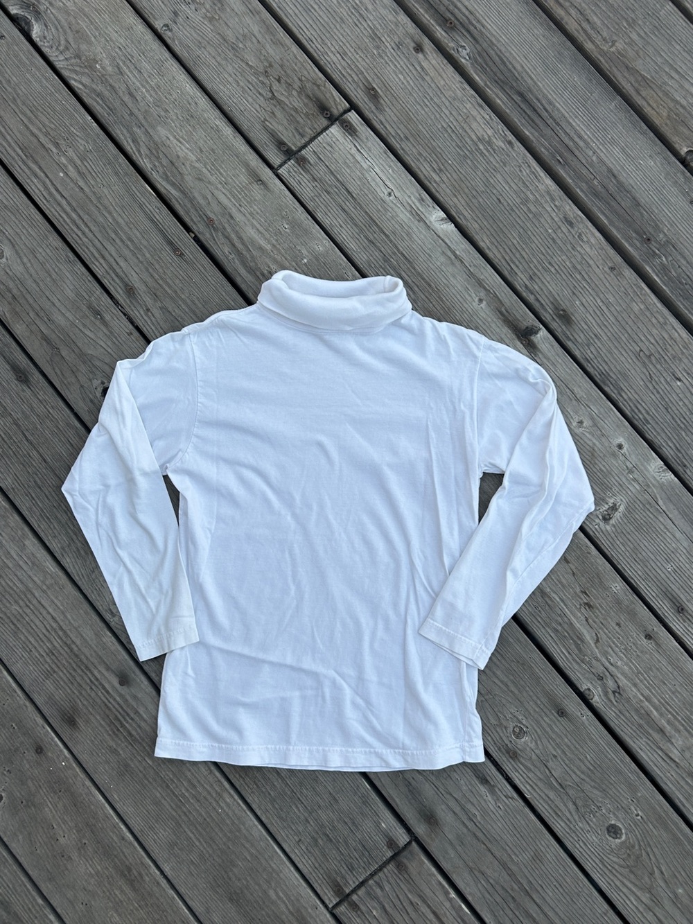 Vintage 100% Cotton White Turtleneck Long Sleeve Shirt Large Womens 90s
